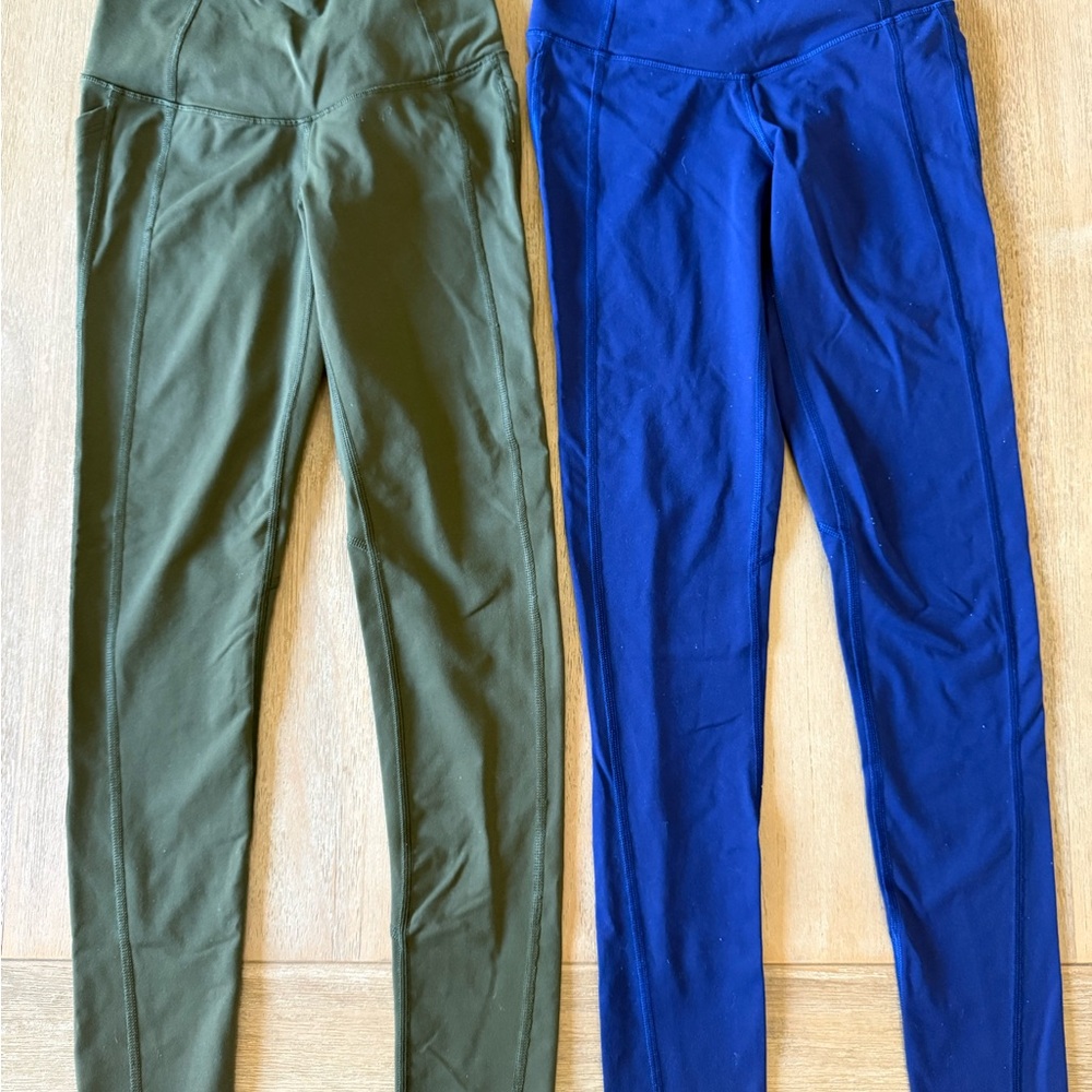 Victoria's Secret Olive and Royal Blue Leggings